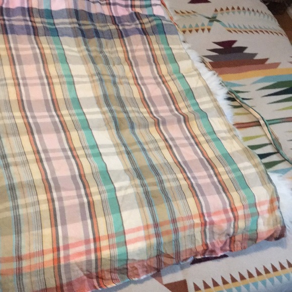 Rainbow Plaid Cotton Gauze Halter Maxi Dress - Picture 4 of 6